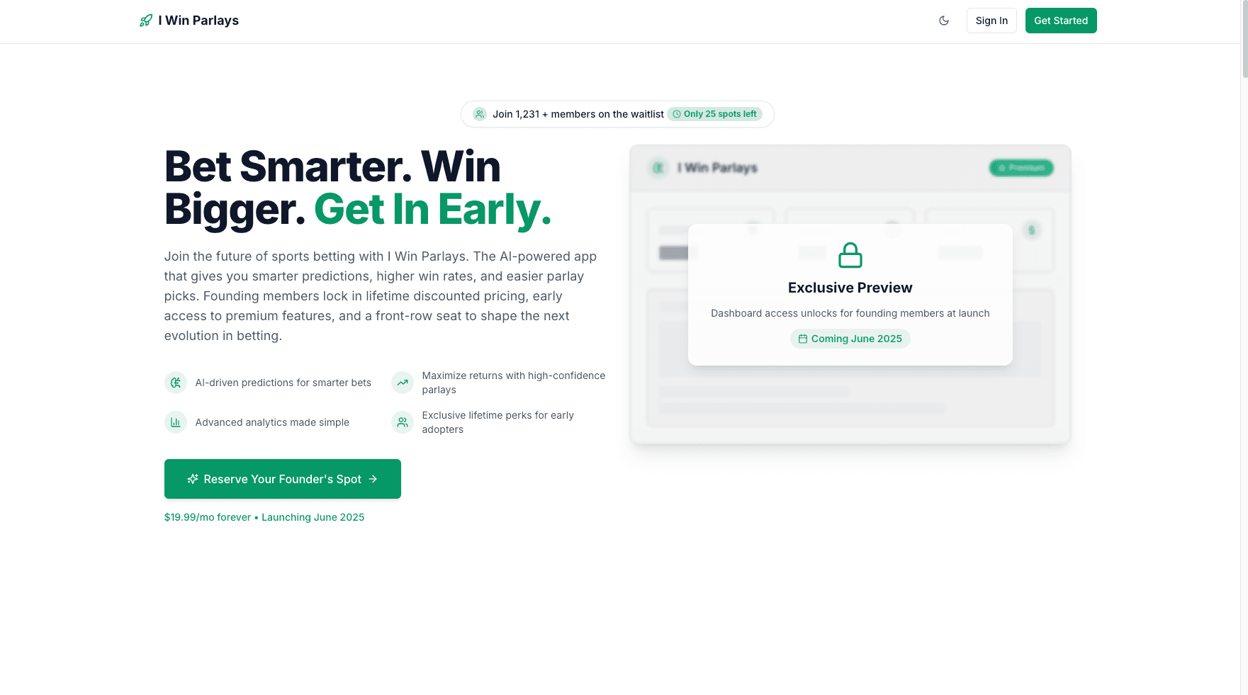 I Win Parlays project screenshot